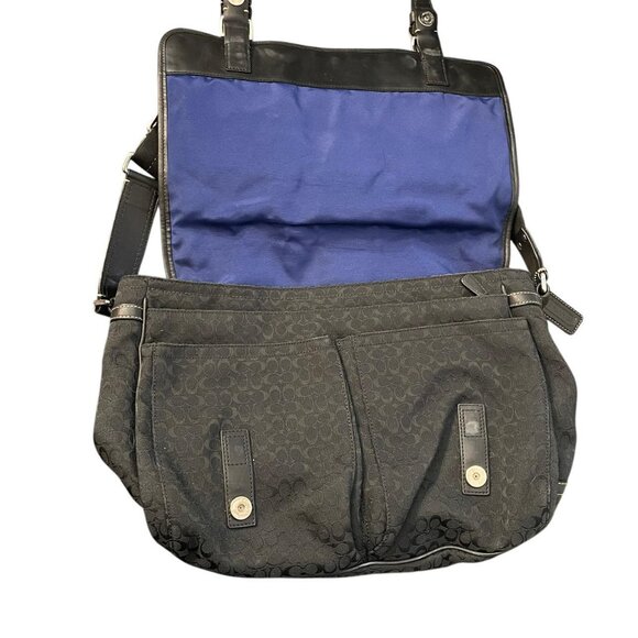 ๐ค Vintage Y2K Coach Signature Voyager Black Monogram Messenger Crossbody Bag - Picture 2 of 8